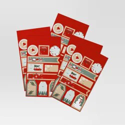 50ct Christmas Peel and Stick Gift Tags Red/Green/White Kraft - Wondershop™