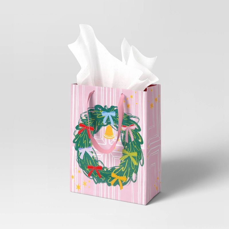 slide 2 of 3, Christmas Humble Cheer XL Cub Wreath on Pink Door - Wondershop™, 1 ct