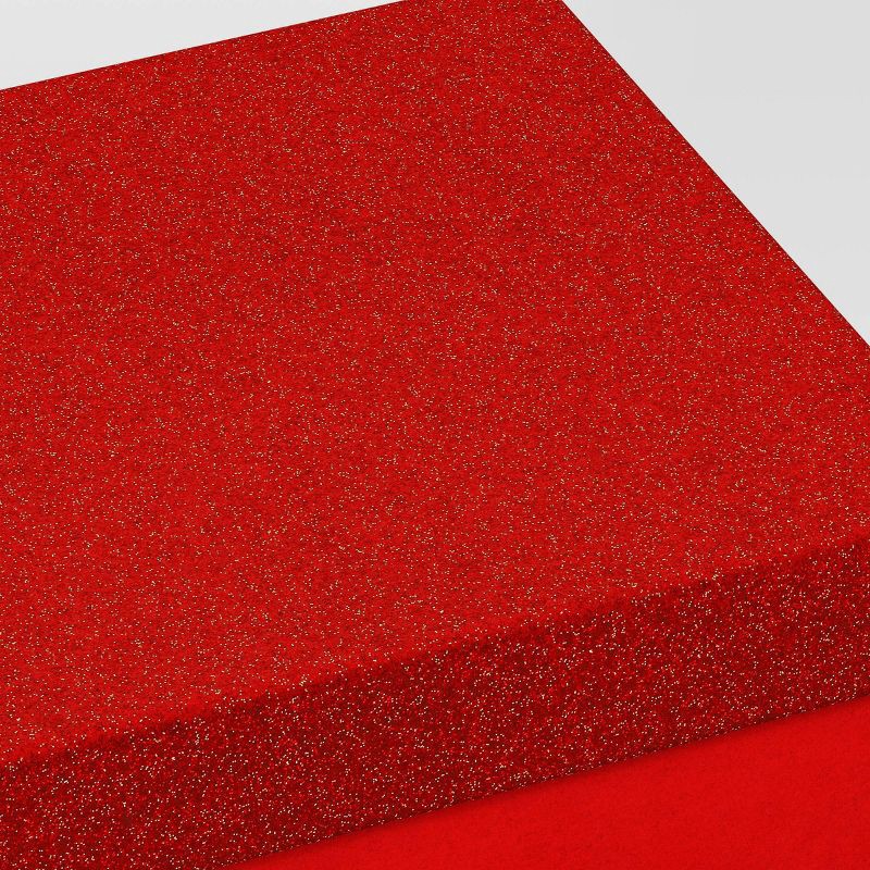 slide 3 of 3, Christmas Wrap Essentials Medium Square Box Red Glitter - Wondershop™, 1 ct