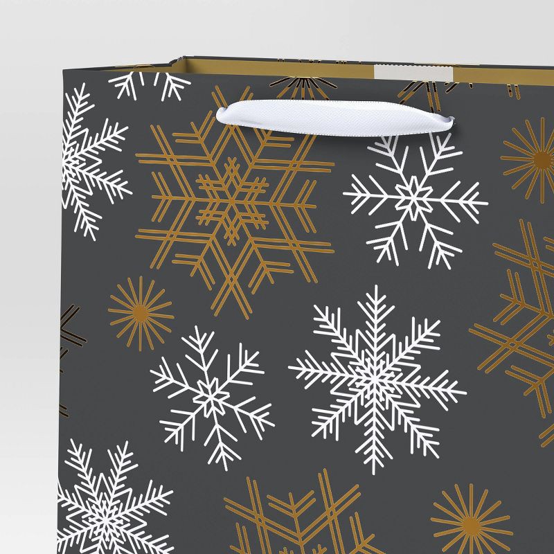 slide 3 of 3, Christmas Modern Warmth XL Cub Snowflakes on Black - Wondershop™, 1 ct