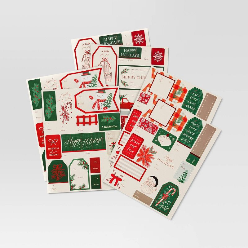 slide 1 of 3, 70ct Christmas Modern Heritage Peel and Stick Gift Tags - Wondershop™, 70 ct