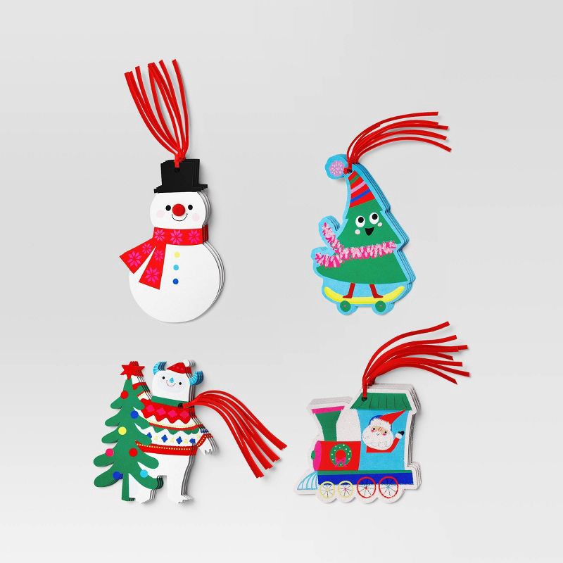 slide 3 of 3, 16ct Christmas Tie-On Gift Tags Snowman/Tree/Polar Bear/Train - Wondershop™, 16 ct