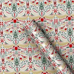 30" 25 sq ft Christmas Roll Wrap Scandinavian Florals and Trees - Wondershop™