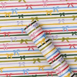 30" 20 sq ft Christmas Roll Wrap Bowtie Stripes - Wondershop™