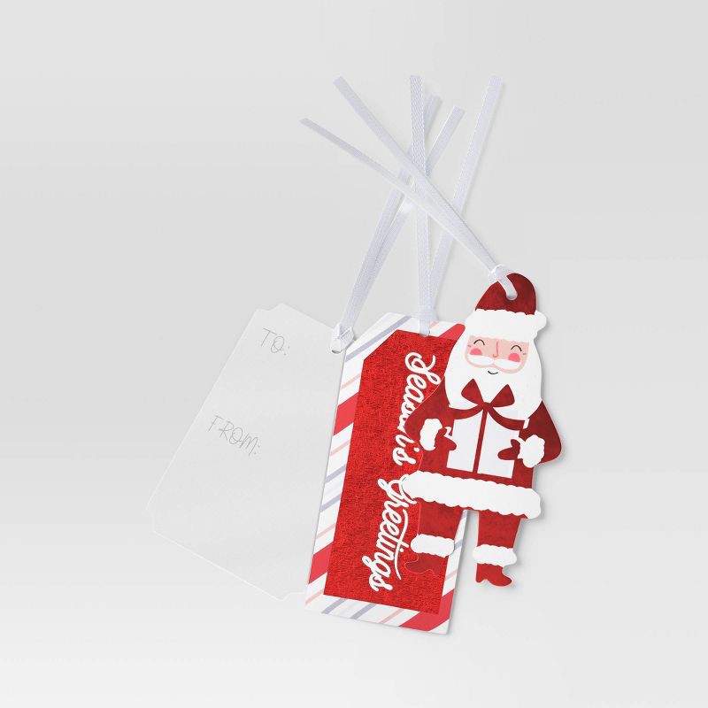 slide 3 of 3, 50ct Christmas Tie-On Gift Tags Red/White/Silver - Wondershop™, 50 ct