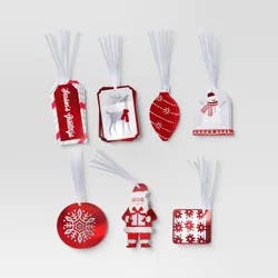 50ct Christmas Tie-On Gift Tags Red/White/Silver - Wondershop™