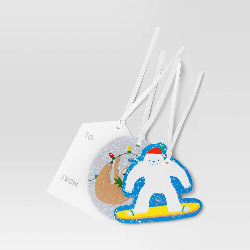 slide 3 of 3, 50ct Christmas Tie-On Gift Tags Cheerful Prints - Wondershop™, 50 ct