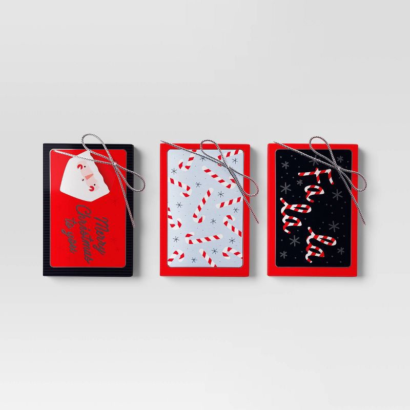 slide 1 of 3, 3pk Christmas Gift Card Holders Red/White/Black - Wondershop™, 3 ct