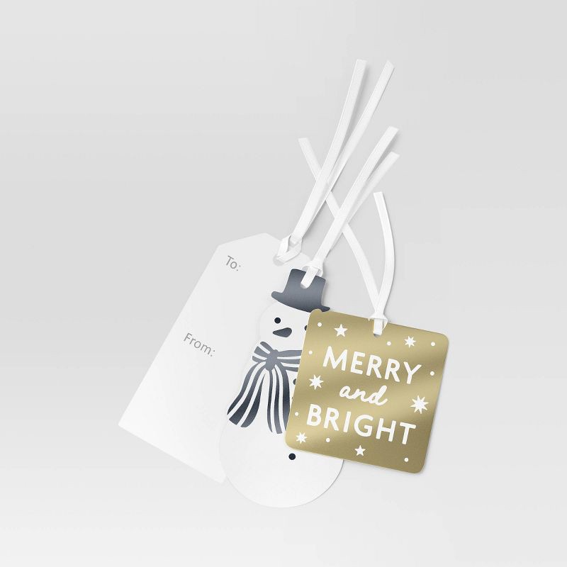 slide 3 of 3, 50ct Christmas Tie-On Gift Tags Gold/White/Silver - Wondershop™, 50 ct