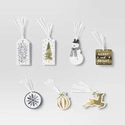 50ct Christmas Tie-On Gift Tags Gold/White/Silver - Wondershop™