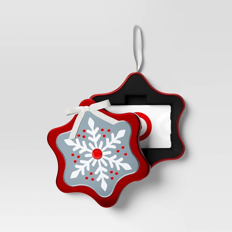 slide 3 of 3, Christmas Gift Card Holder Snowflake Tin - Wondershop™, 1 ct