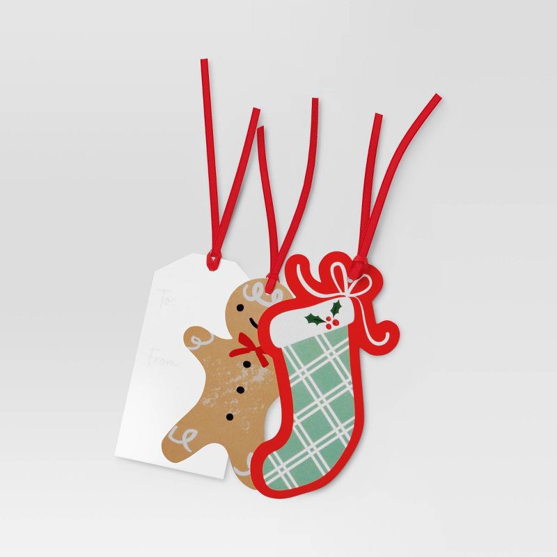 slide 3 of 3, 50ct Christmas Tie-On Gift Tags Traditional Prints - Wondershop™, 50 ct