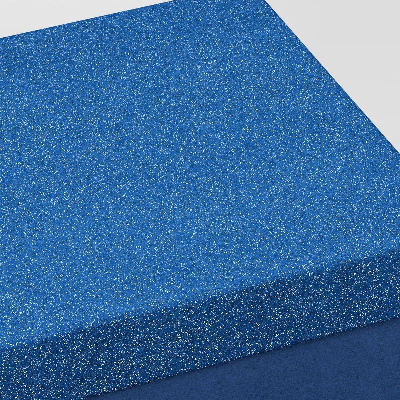 slide 3 of 3, Christmas Wrap Essentials Medium Square Box Blue Glitter - Wondershop™, 1 ct