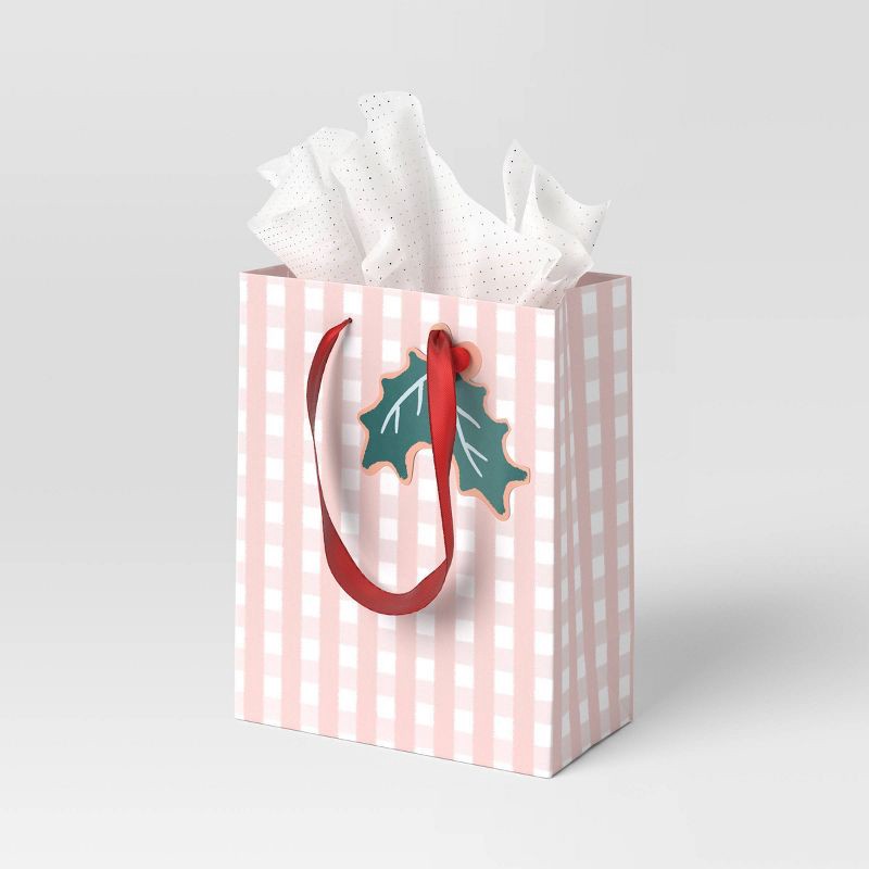 slide 2 of 3, Christmas Holiday Cheer Gift Bag Petite Plaid - Wondershop™, 1 ct