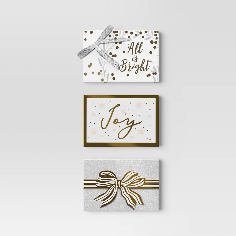 slide 1 of 3, 3pk Christmas Gift Card Holders Silver/White/Gold - Wondershop™, 3 ct