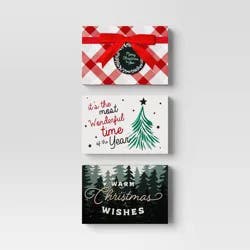3pk Christmas Gift Card Holders Merry/Wonderful/Wishes - Wondershop™