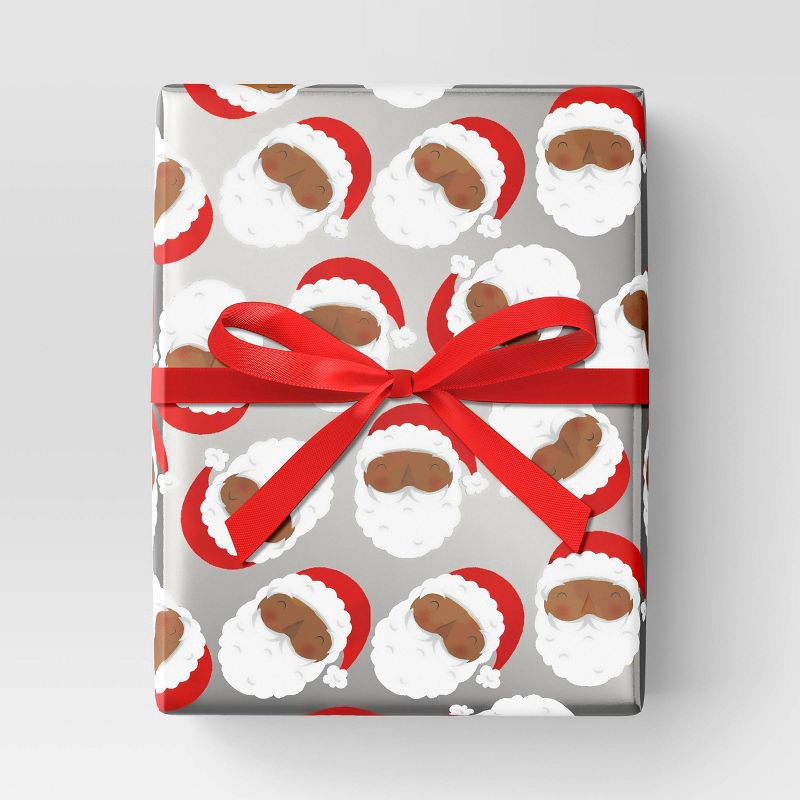 slide 2 of 3, 30" 25 sq ft Christmas Roll Wrap Santa - Wondershop™, 25 sq ft