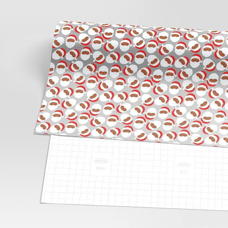 slide 3 of 3, 30" 25 sq ft Christmas Roll Wrap Santa - Wondershop™, 25 sq ft