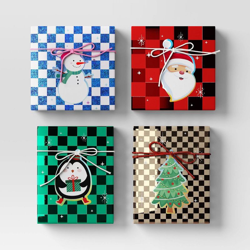 slide 1 of 3, 4pk Christmas Gift Card Holders Santa/Snowman/Penguin/Tree - Wondershop™, 4 ct