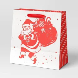 Christmas Nostalgic Noel Gift Bag Large Square Santa - Wondershop™