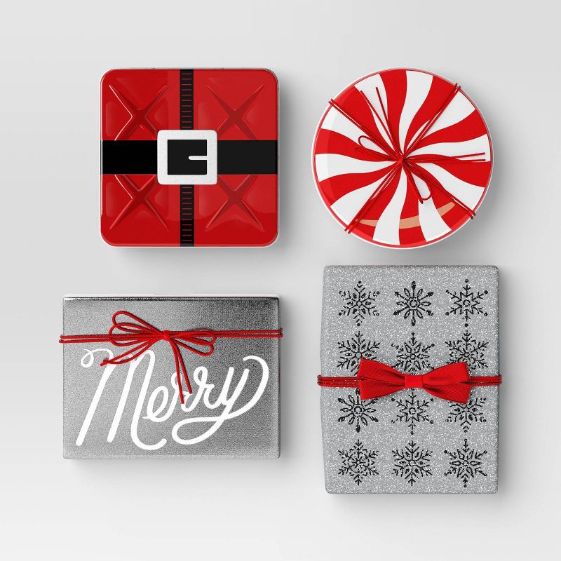 slide 1 of 3, 4 pk Christmas Gift Card Holders Red/White/Silver - Wondershop™, 4 ct