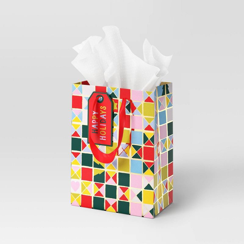 slide 2 of 3, Christmas Humble Cheer Gift Bag Petite Checker - Wondershop™, 1 ct