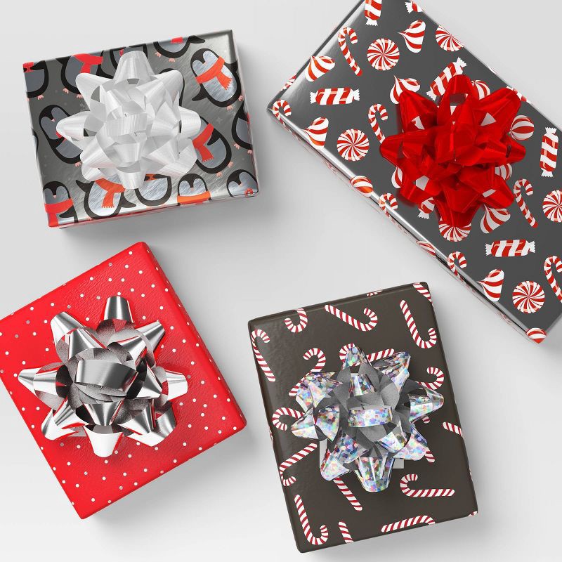 slide 2 of 3, 20ct Christmas Mini Bows Red/White/Silver - Wondershop™, 20 ct