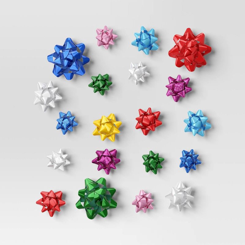 slide 1 of 3, 40ct Christmas Bow Bag Bright Colors - Wondershop™, 40 ct