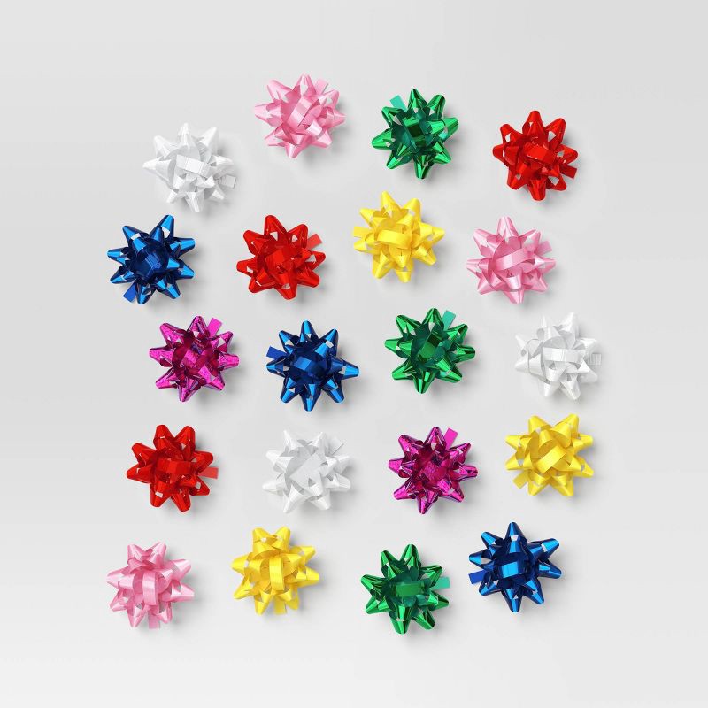 slide 1 of 3, 20ct Christmas Mini Bows Brights - Wondershop™, 20 ct