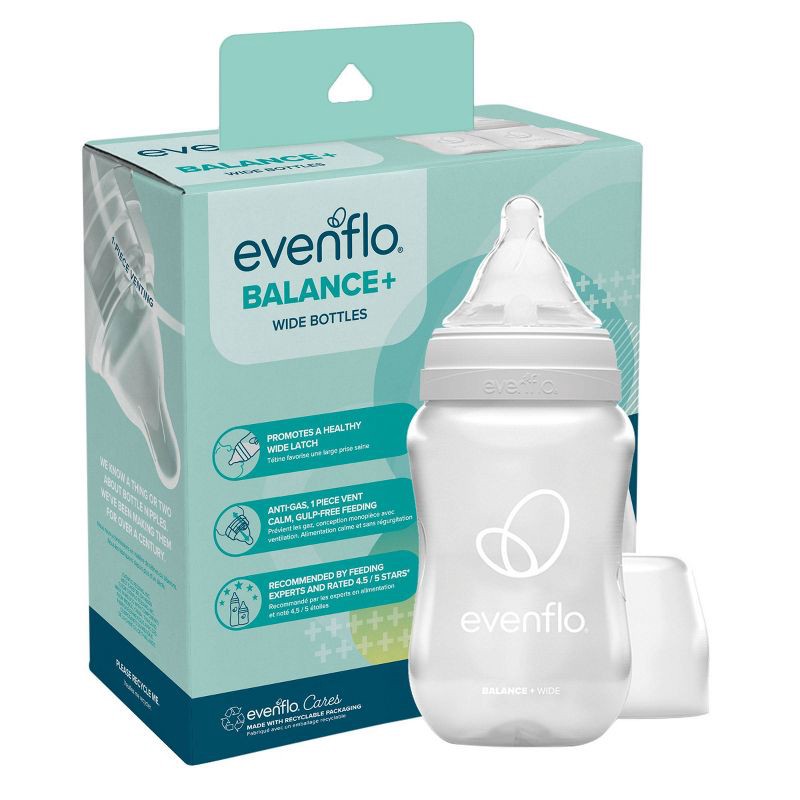 slide 2 of 4, Evenflo Balance Wide-Neck Anti-Colic Baby Bottles - 9oz/2pk, 2 ct; 9 oz