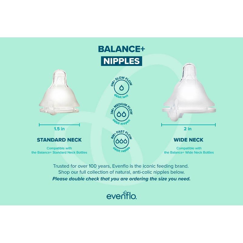 slide 3 of 6, Evenflo Balance Standard-Neck Anti-Colic Baby Bottles - 9oz/2pk, 2 ct; 9 oz