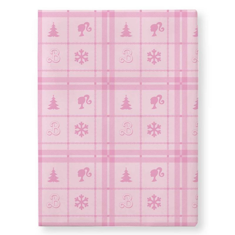 slide 1 of 3, 30" 25sq ft Christmas Roll Wrap Barbie, 1 ct