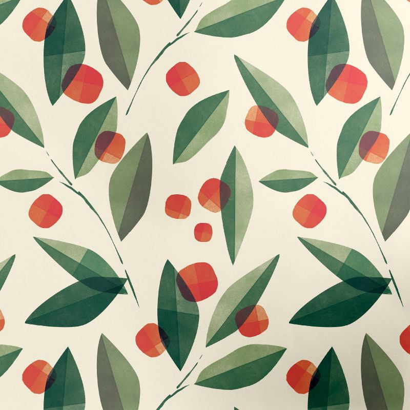 slide 3 of 3, Minted 5"x5" Holly and Berries Small Gift Box Red/Green/Cream, 1 ct