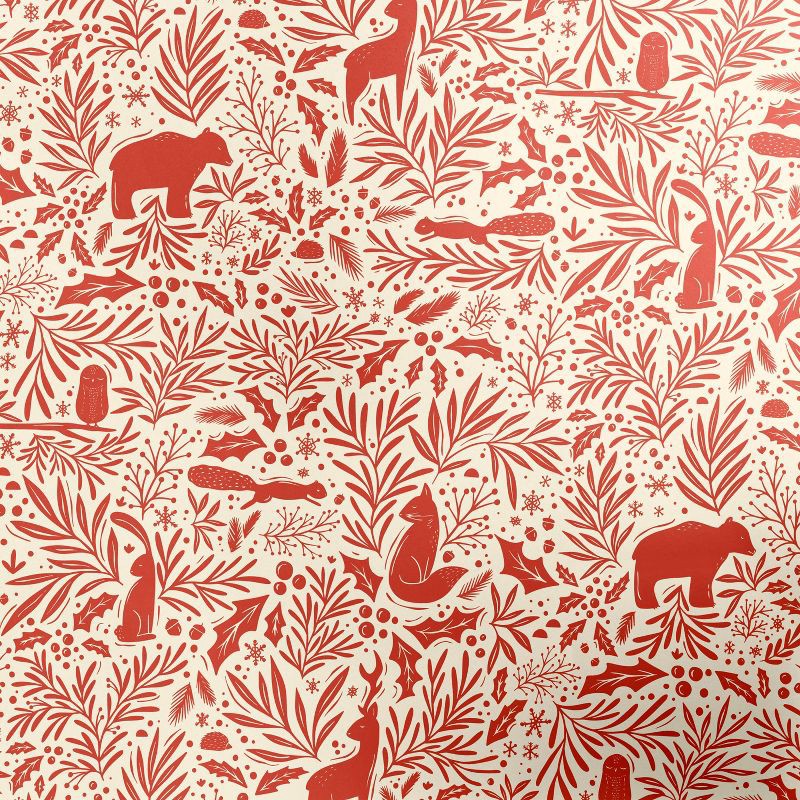 slide 3 of 3, Minted 10"x10" Merry Woodland Large Gift Box Red/Ivory, 1 ct