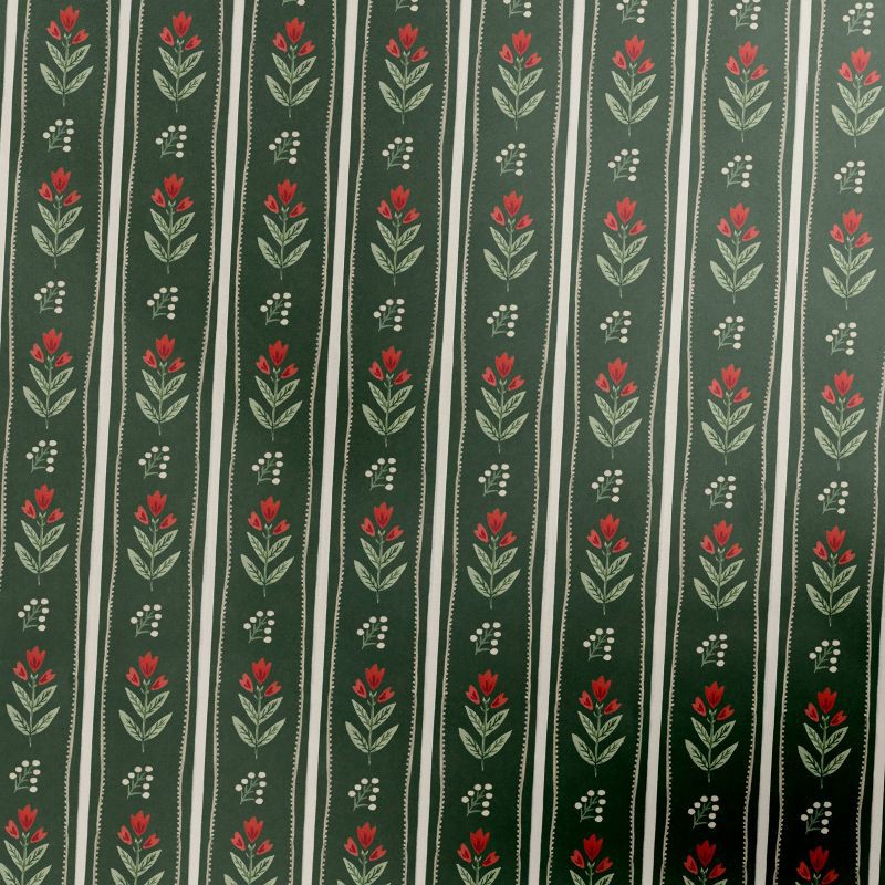 slide 3 of 3, Minted 10"x10" Folk Floral Large Gift Box Green/Red/Cream, 1 ct