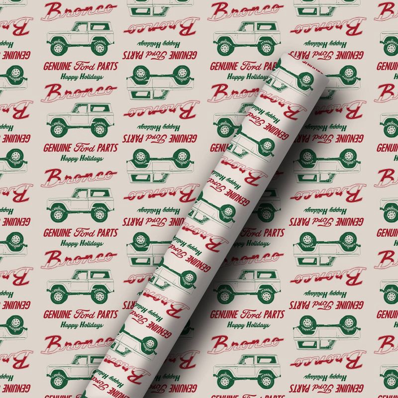 slide 2 of 3, 30" 25sq ft Christmas Roll Wrap Ford Bronco, 1 ct