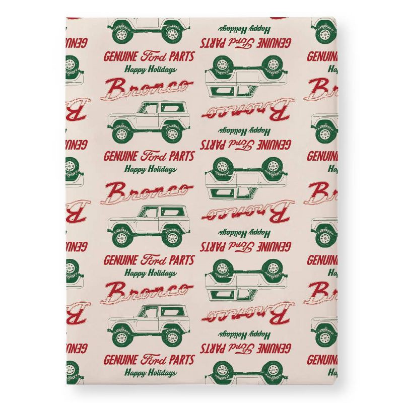slide 1 of 3, 30" 25sq ft Christmas Roll Wrap Ford Bronco, 1 ct