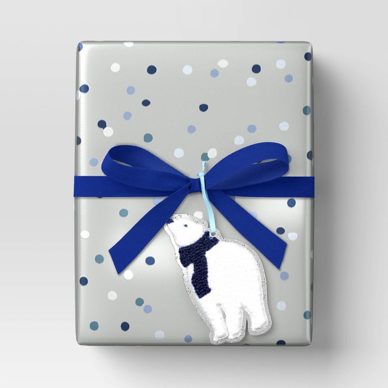 slide 2 of 3, 18' Christmas Fabric Ribbon Blue Velvet - Wondershop™, 1 ct