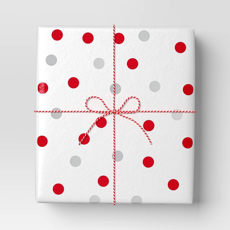 slide 2 of 3, 90' Christmas Fabric Ribbon Red/White Striped Twine - Wondershop™, 1 ct