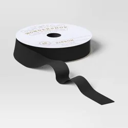 18' Christmas Fabric Ribbon Black Velvet - Wondershop™