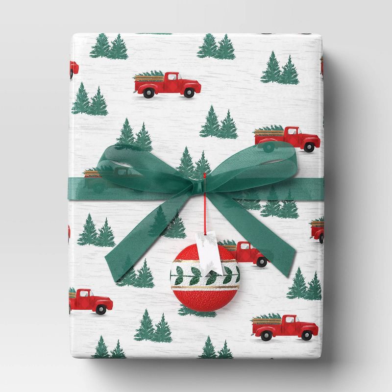 slide 2 of 3, 18' Christmas Fabric Ribbon Green Sheer - Wondershop™, 1 ct