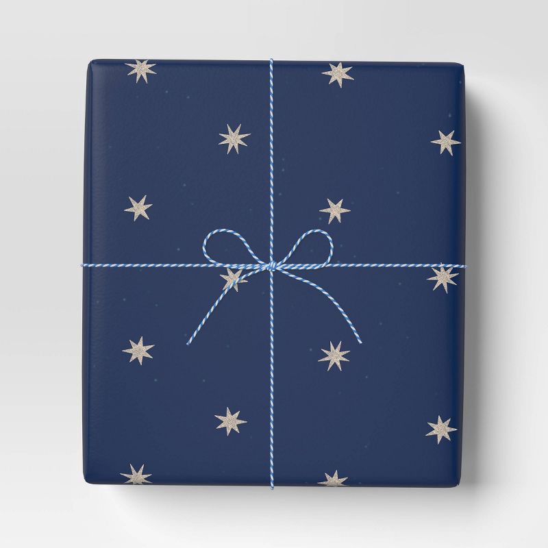 slide 2 of 3, 90' Christmas Fabric Ribbon Blue/White Striped Twine - Wondershop™, 1 ct