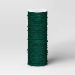 90' Christmas Fabric Ribbon Green Jute - Wondershop™