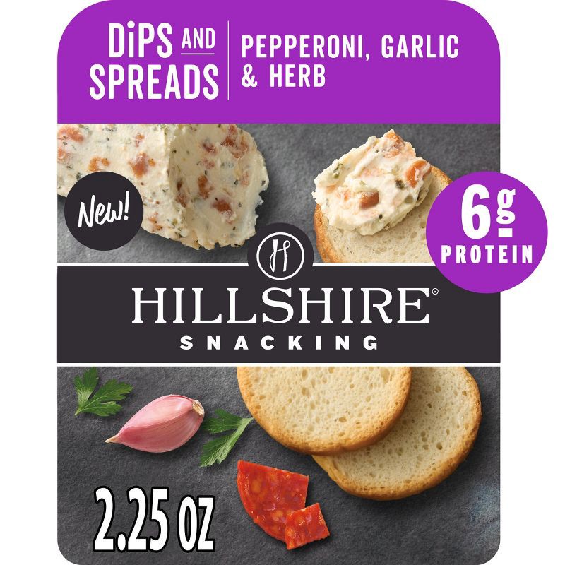 slide 1 of 9, Hillshire Farm Hillshire Snacking Dips and Spreads Pepperoni, Garlic & Herb - 2.25oz, 2.25 oz