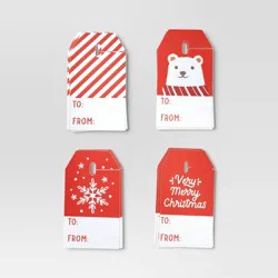 12ct Christmas Gift Tags Red/White - Wondershop™