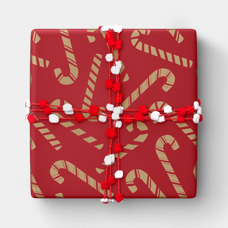 slide 2 of 3, 30" 20 sq ft Christmas Roll Wrap Scattered Candy Canes - Wondershop™, 20 sq ft