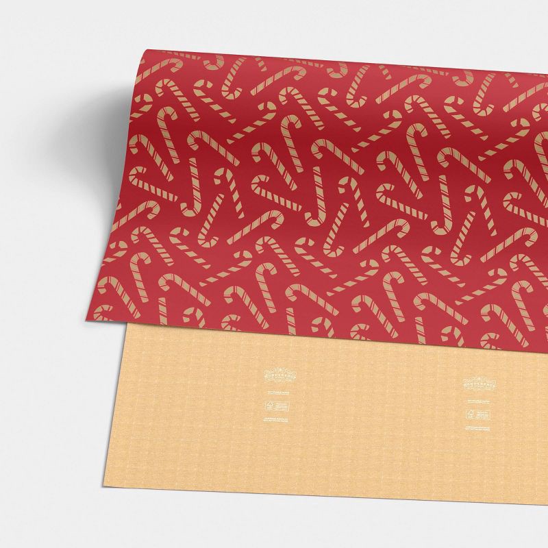 slide 3 of 3, 30" 20 sq ft Christmas Roll Wrap Scattered Candy Canes - Wondershop™, 20 sq ft