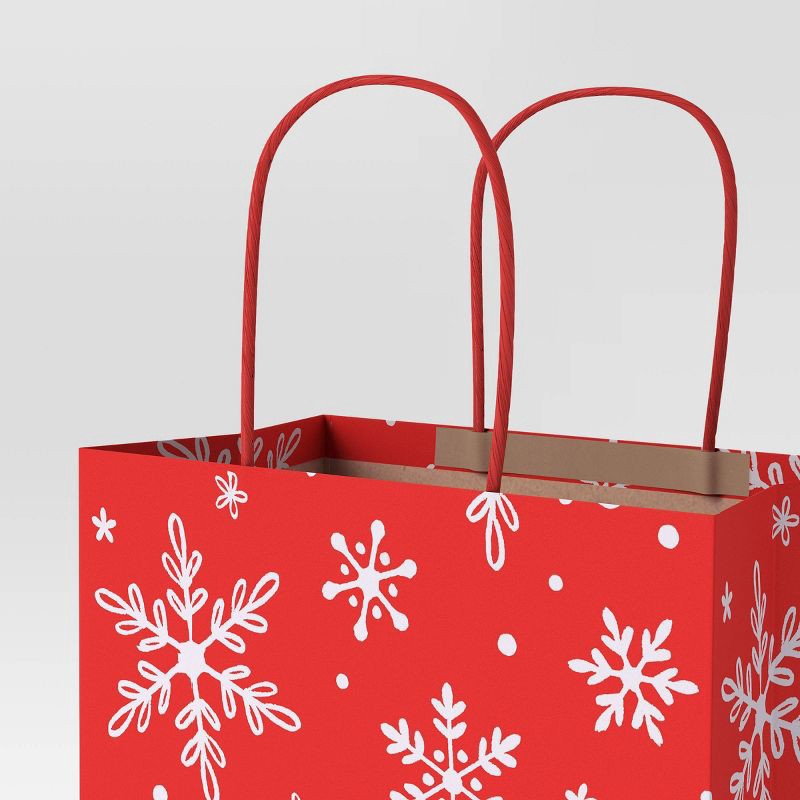 slide 3 of 4, 5ct Snowflakes and Candy Canes Cub Christmas Gift Bags - Wondershop™, 5 ct