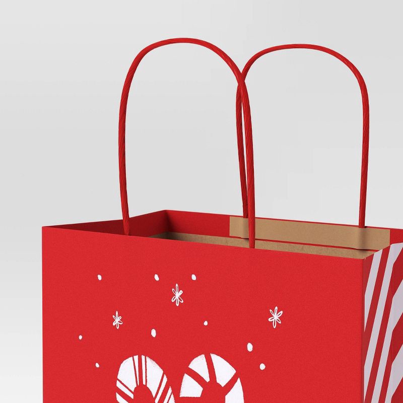 slide 4 of 4, 5ct Snowflakes and Candy Canes Cub Christmas Gift Bags - Wondershop™, 5 ct