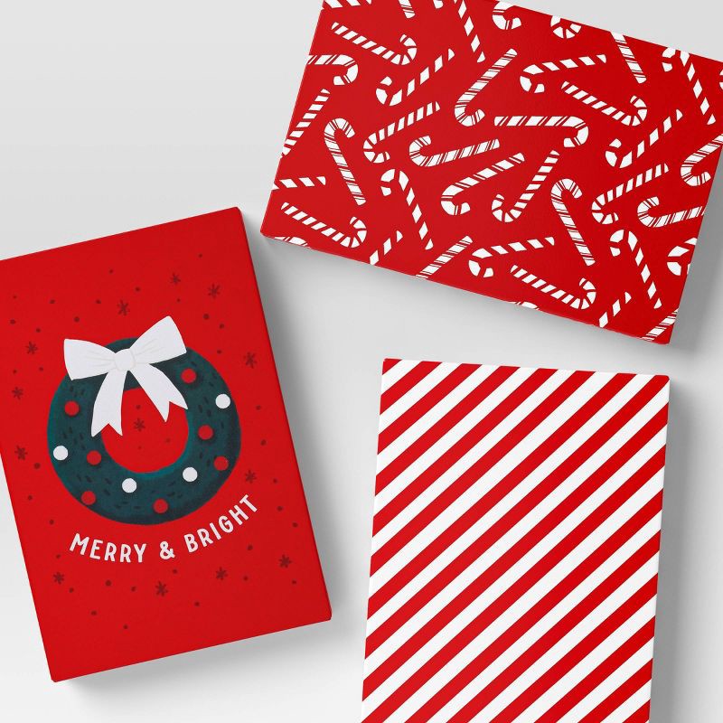 slide 2 of 3, 3ct Christmas Shirt Box Candy Canes Stripes Wreath - Wondershop™, 3 ct